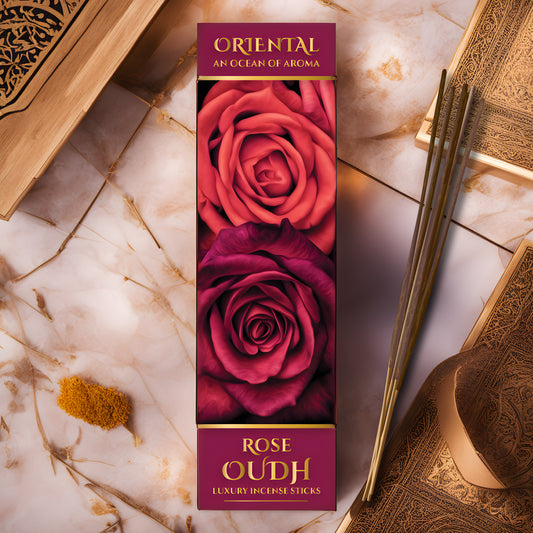 Rose Oudh Luxury Incense Sticks 50g - Pack of 2